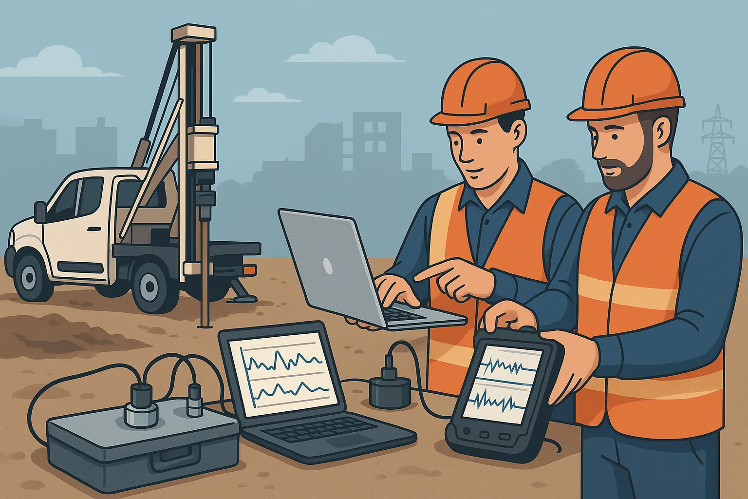 Современное оборудование для геотехнических исследований - CPT установка и PDA анализатор